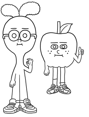 Página para Colorir de Maçã e Cebola para Imprimir Grátis