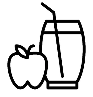 Página para Colorir Ilustração de Maçã e Suco de Maçã