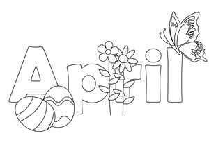 Página para Colorir de Abril para Imprimir