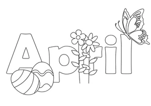 Página para Colorir Página para Colorir de Abril para Imprimir