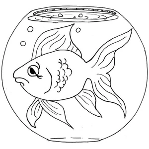 Página para Colorir Peixe Chateado no Aquário