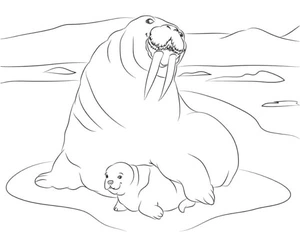 Página para Colorir Amor de Mãe e Bebê