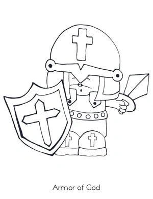Página para Colorir Página para Colorir Gratuita da Armadura de Deus - Para Imprimir
