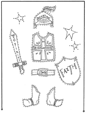 Página para Colorir da Armadura de Deus para Imprimir