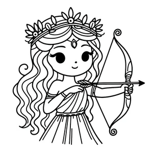 Página para Colorir Encantadora Artemis