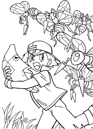 Página para Colorir Página para Colorir com Ash Ketchum