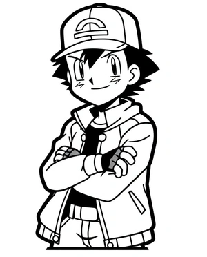 Página para Colorir Ash Ketchum Legal