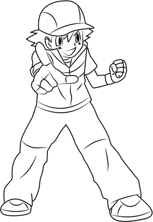 Página para Colorir Página para Colorir Grátis: Ash Ketchum