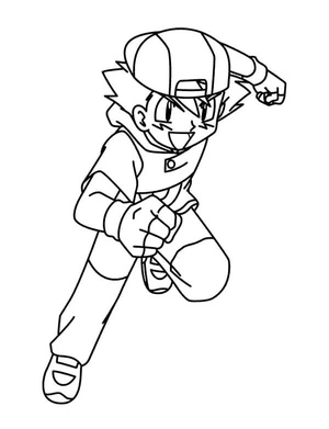 Página para Colorir Grande Ash Ketchum