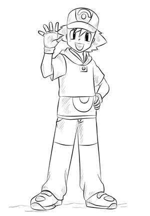 Página para Colorir Imprima sua página de colorir grátis do Ash Ketchum agora.