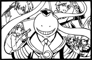 Página para Colorir Personagens de Assassination Classroom