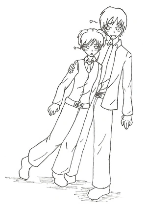 Página para Colorir Nagisa e Karma de Assassination Classroom