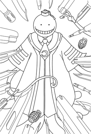 Página para Colorir Imprimível do Koro Sensei