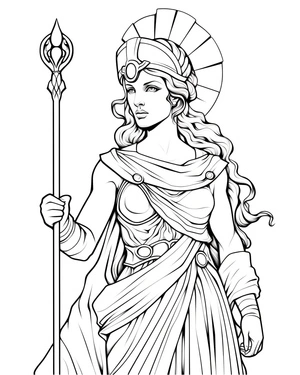Página para Colorir A Fantasia de Athena