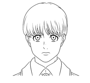 Página para Colorir Armin do anime Attack on Titan