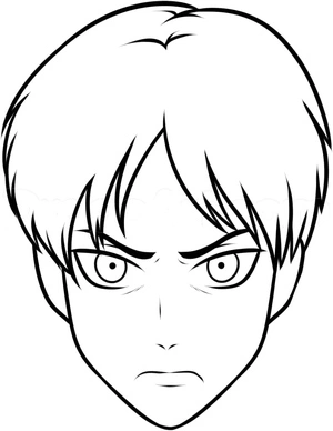 Página para Colorir Rosto do Eren de "Attack on Titan"