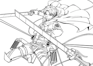 Página para Colorir Maravilhoso Levi Ackerman