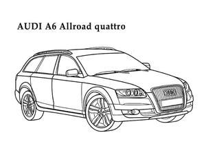 Página para Colorir Página de Cores Audi A6 Allroad Quattro