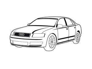 Página para Colorir Página para Colorir de Carro Audi para Imprimir Grátis