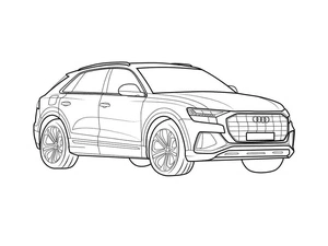 Página para Colorir Página para Colorir de Carro Audi para Imprimir