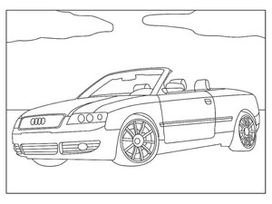 Página para Colorir Página para Colorir de Carro Audi para Imprimir