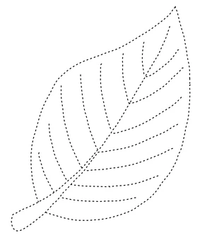 Página para Colorir Página de Contorno de Folha de Outono
