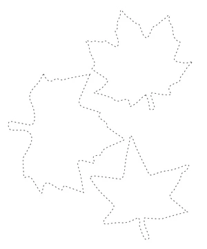Página para Colorir Contorno e Colorir Folhas de Outono