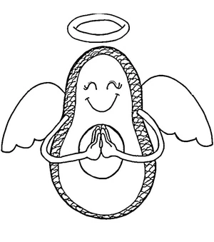 Página para Colorir Anjo Abacate
