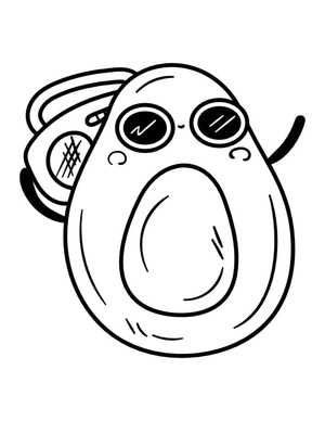 Abacate Gelado Coloring Page