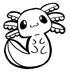 Página para Colorir Pingente Adorável de Axolote