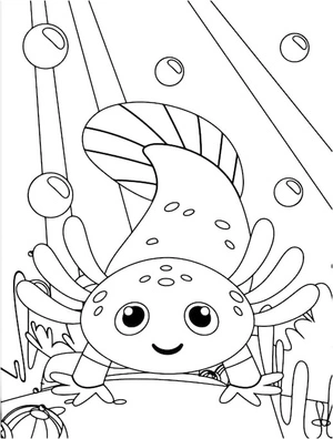 Página para Colorir Axolote Cartunesco Adorável