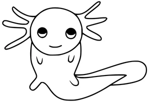 Página para Colorir Axolote Simples
