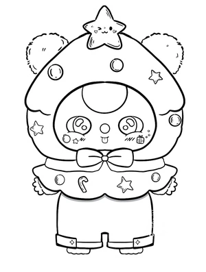 Página para Colorir Árvore de Natal Bebê