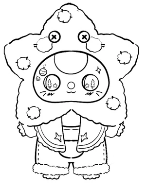 Página para Colorir Bebê Estrelinha Pequena