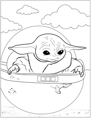 Página para Colorir 2 Bebê Yoda