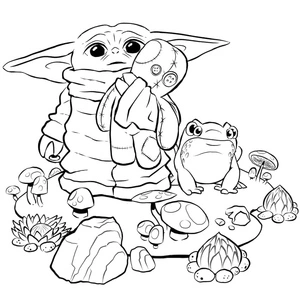 Página para Colorir Página para Colorir do Baby Yoda 3