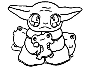 Página para Colorir do Baby Yoda