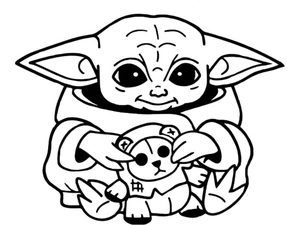 Página para Colorir Fofo Bebê Yoda