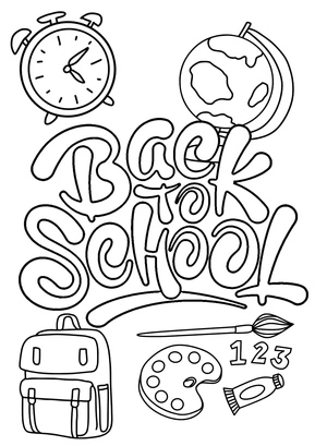 Página para Colorir Imagem com tema escolar