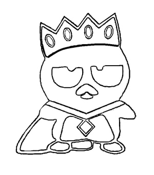 Badtz Maru usando uma coroa