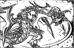 Página para Colorir Dragon Helix Perfeito