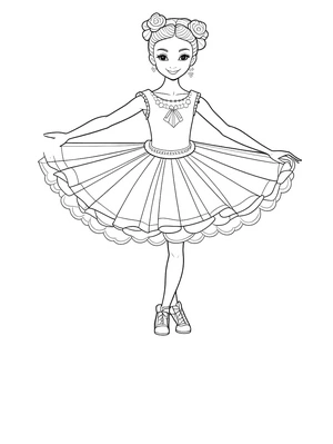 Página para Colorir Adorável Bailarina