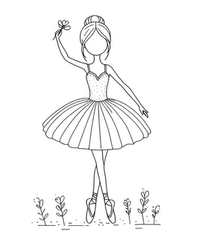 Página para Colorir Bailarino Básico de Balé