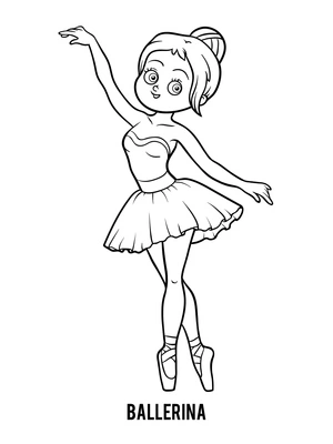 Página para Colorir Bailarina em um Balé