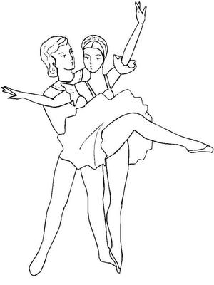 Página para Colorir Bailarinas Dançantes