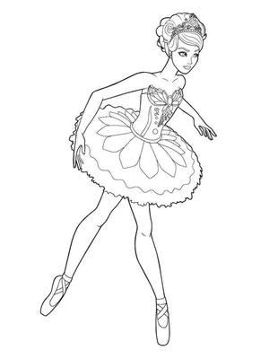 Página para Colorir Bailarina Encantadora