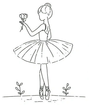 Página para Colorir Bailarina Simples