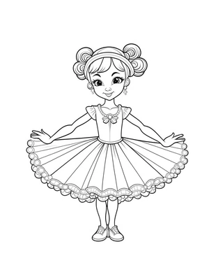 Página para Colorir Jovem Bailarina