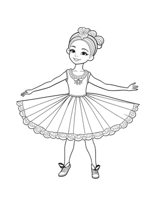 Página para Colorir Jovem Bailarina de Balé