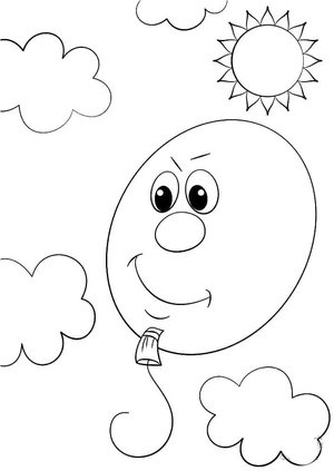 Página para Colorir Desenho Animado de Balão